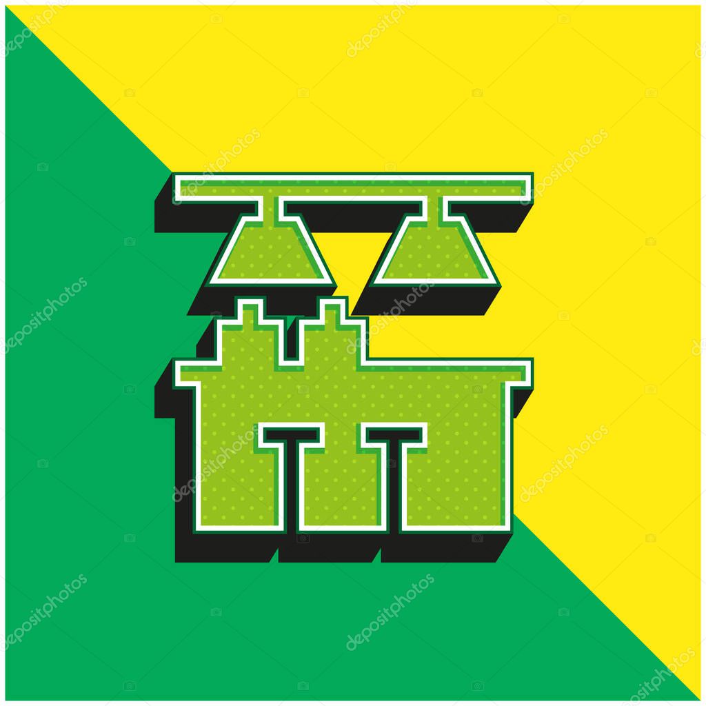 Bar Green and yellow modern 3d vector icon logo