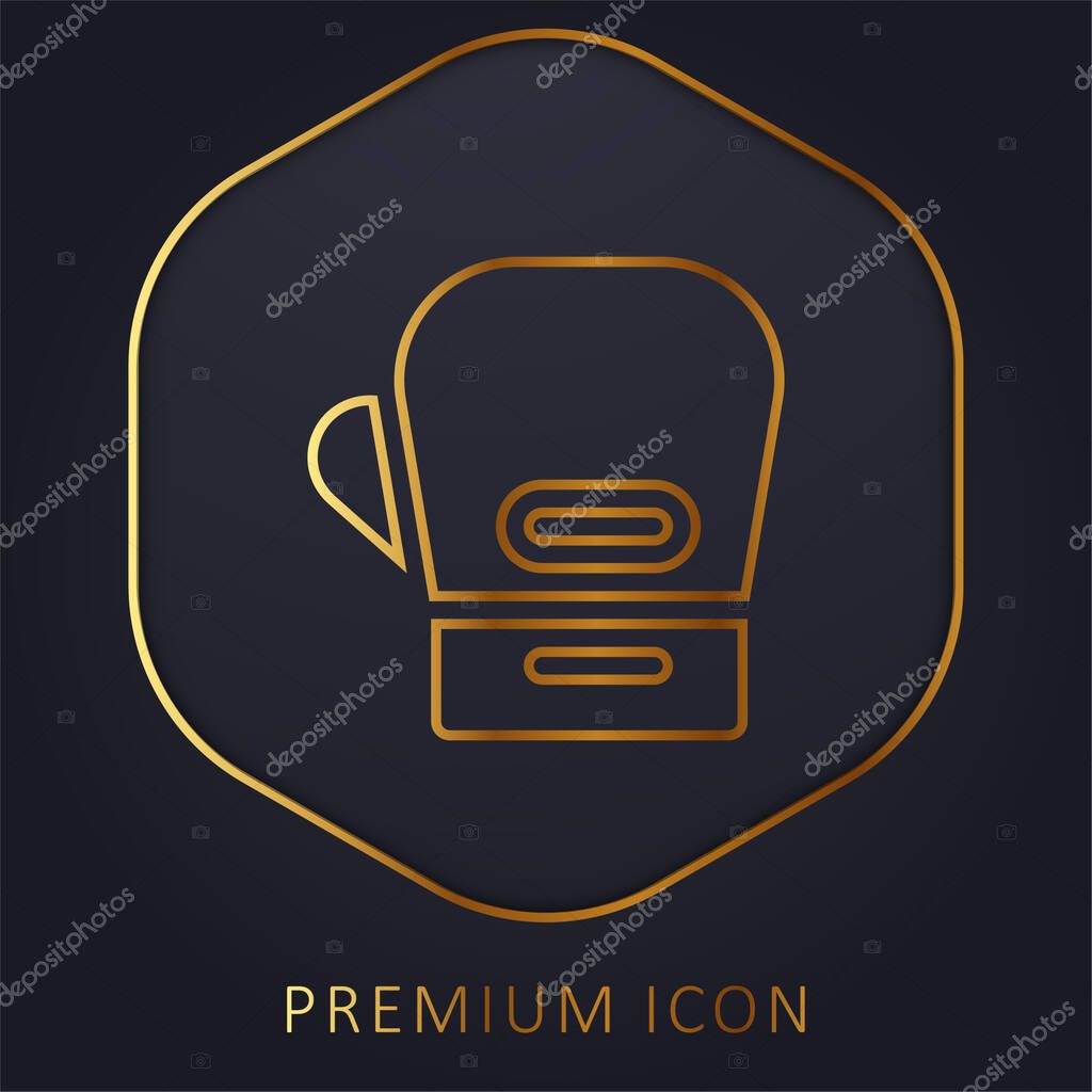 Boxing Gloves golden line premium logo or icon