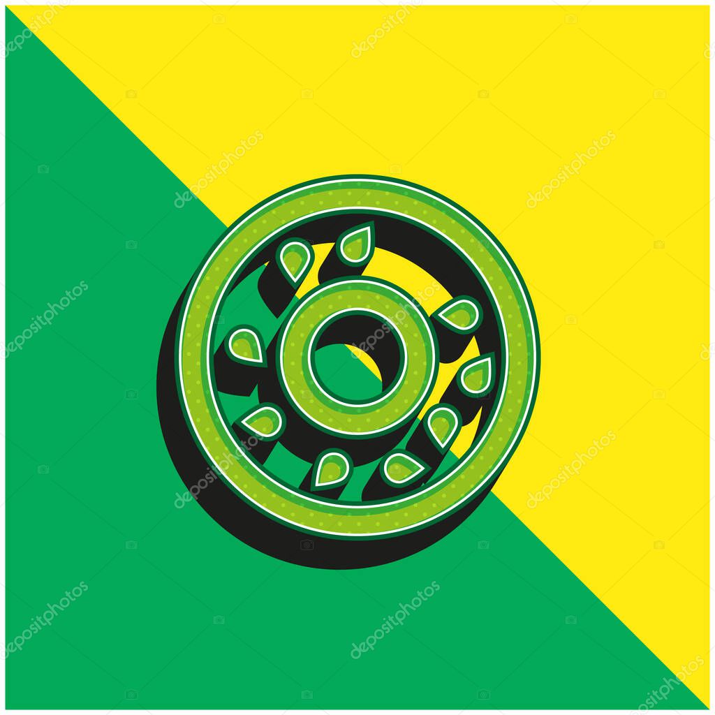 Bagel Green and yellow modern 3d vector icon logo