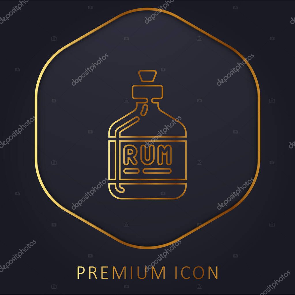 Alcohol golden line premium logo or icon