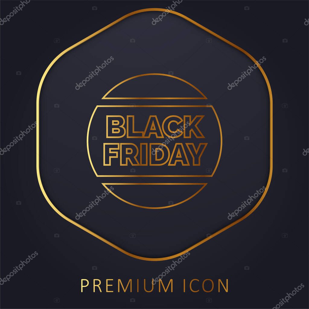 Black Friday golden line premium logo or icon