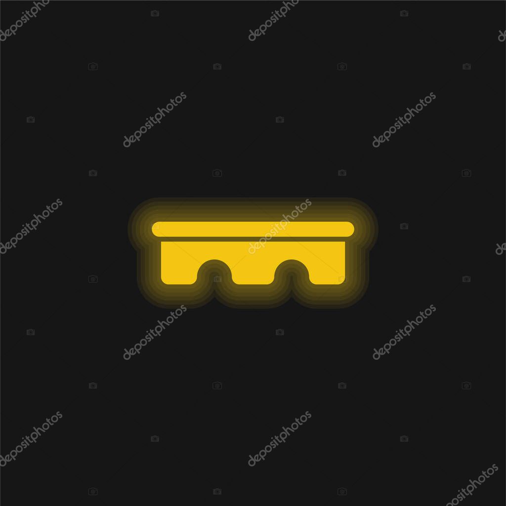 Bridge yellow glowing neon icon