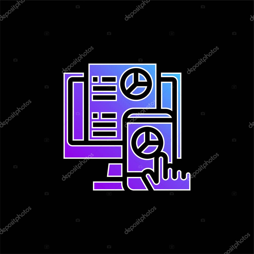 Analysis blue gradient vector icon