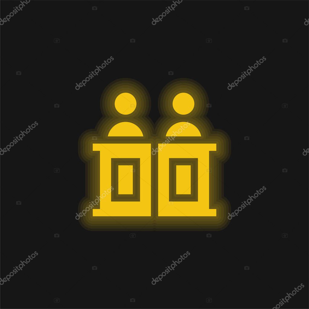 Advocate yellow glowing neon icon