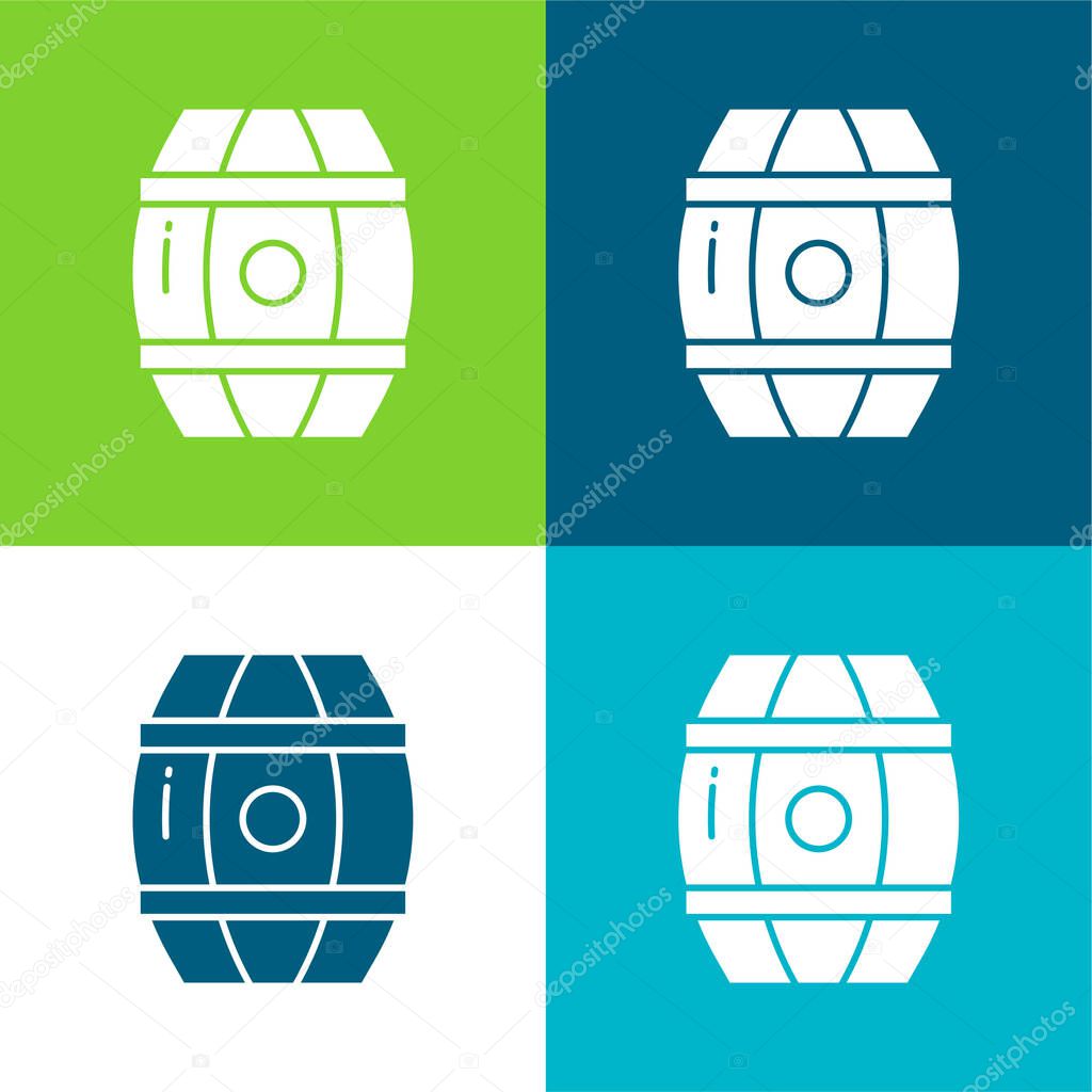 Barrel Flat four color minimal icon set