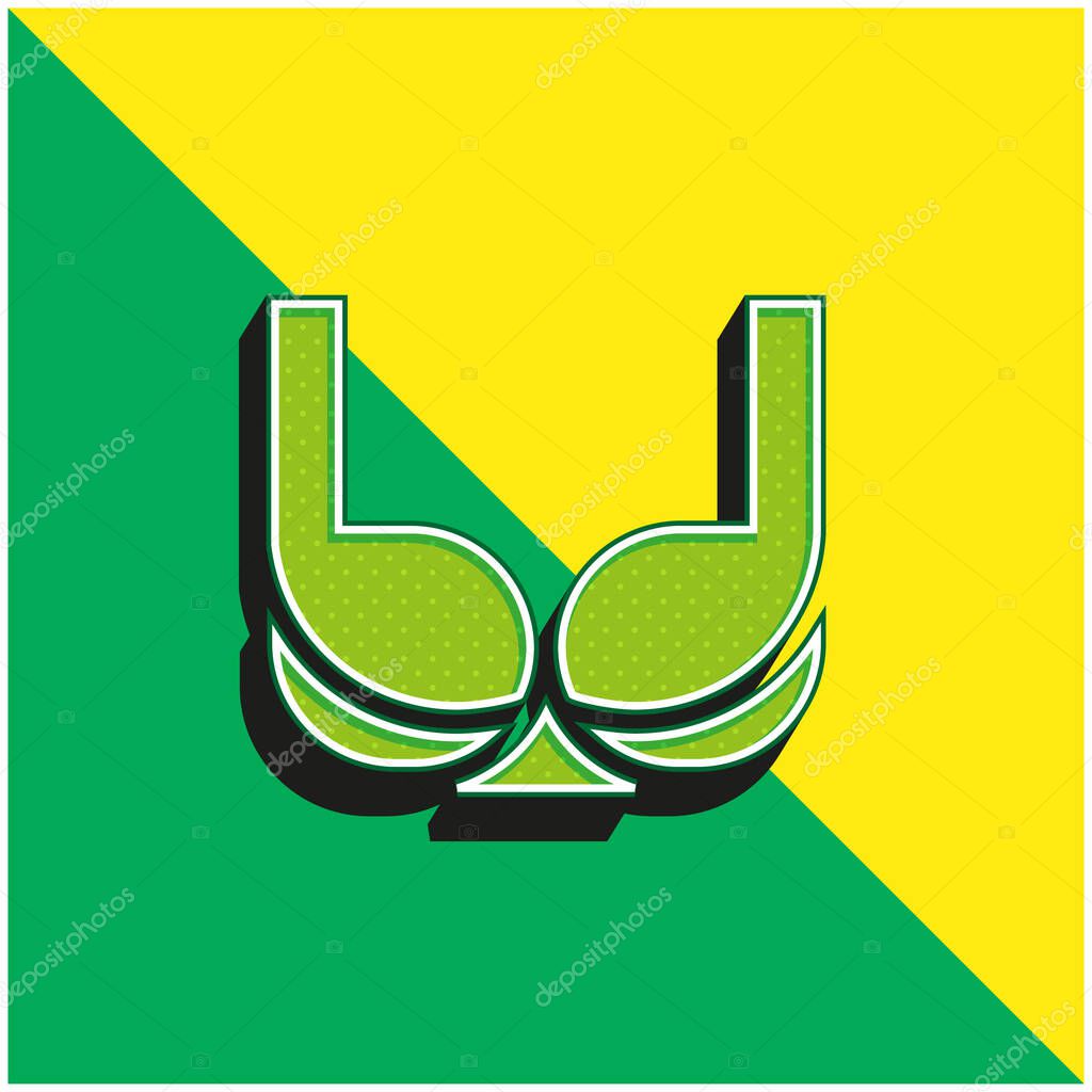 Bra Green and yellow modern 3d vector icon logo