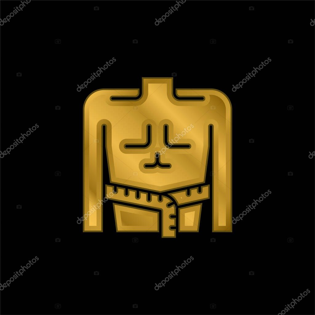 Body Mass gold plated metalic icon or logo vector