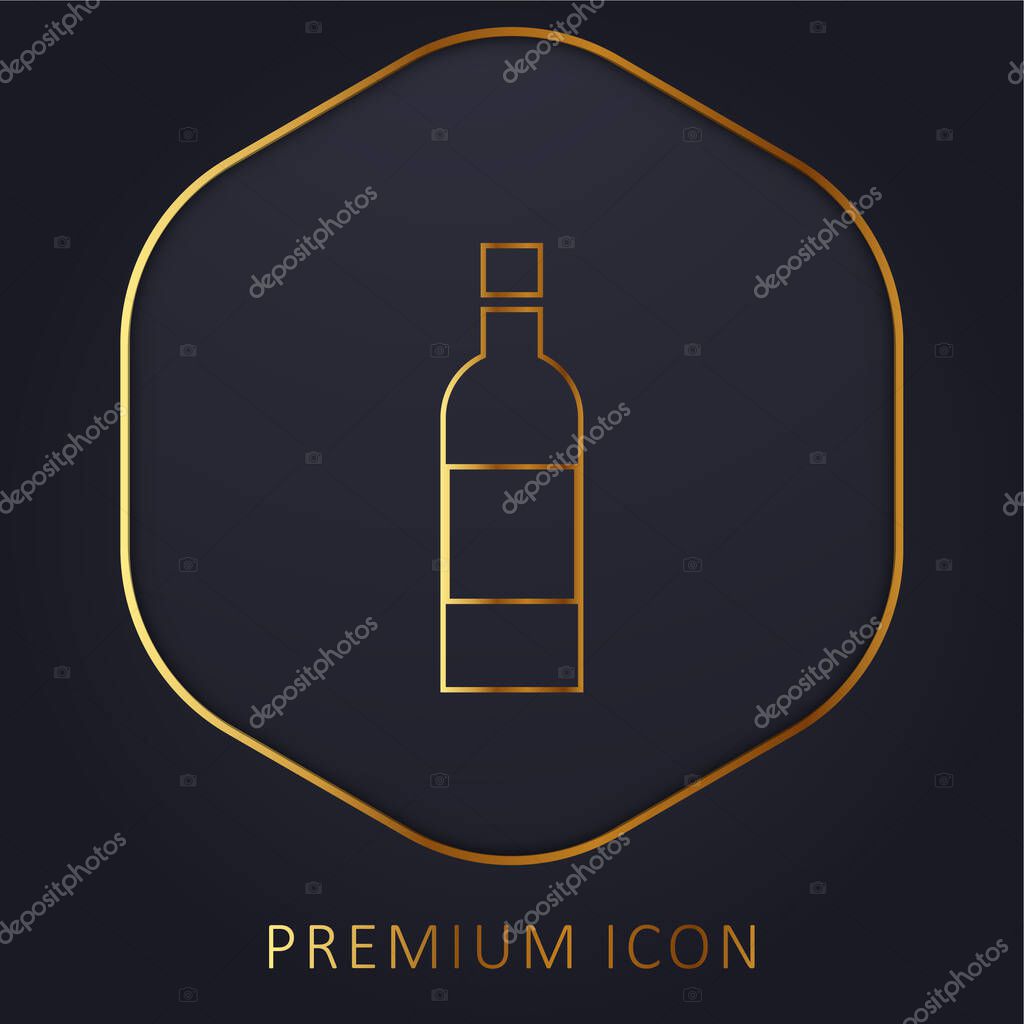 Bottle golden line premium logo or icon