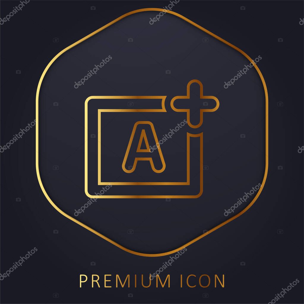 Aperture Priority golden line premium logo or icon