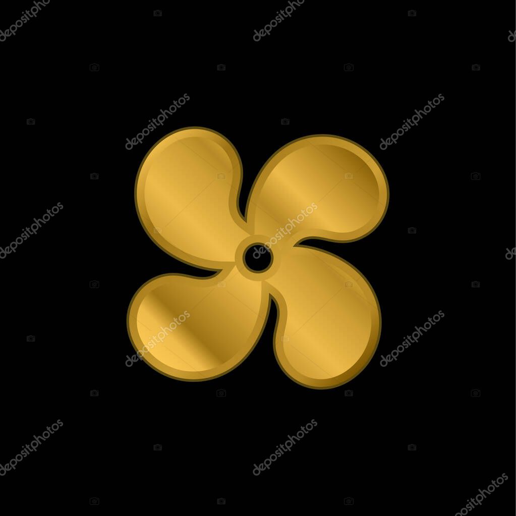 AC gold plated metalic icon or logo vector