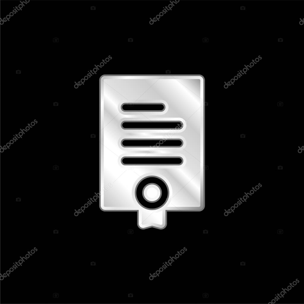 Agreement silver plated metallic icon