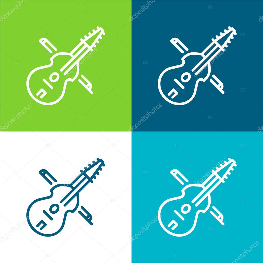 Barytone Flat four color minimal icon set