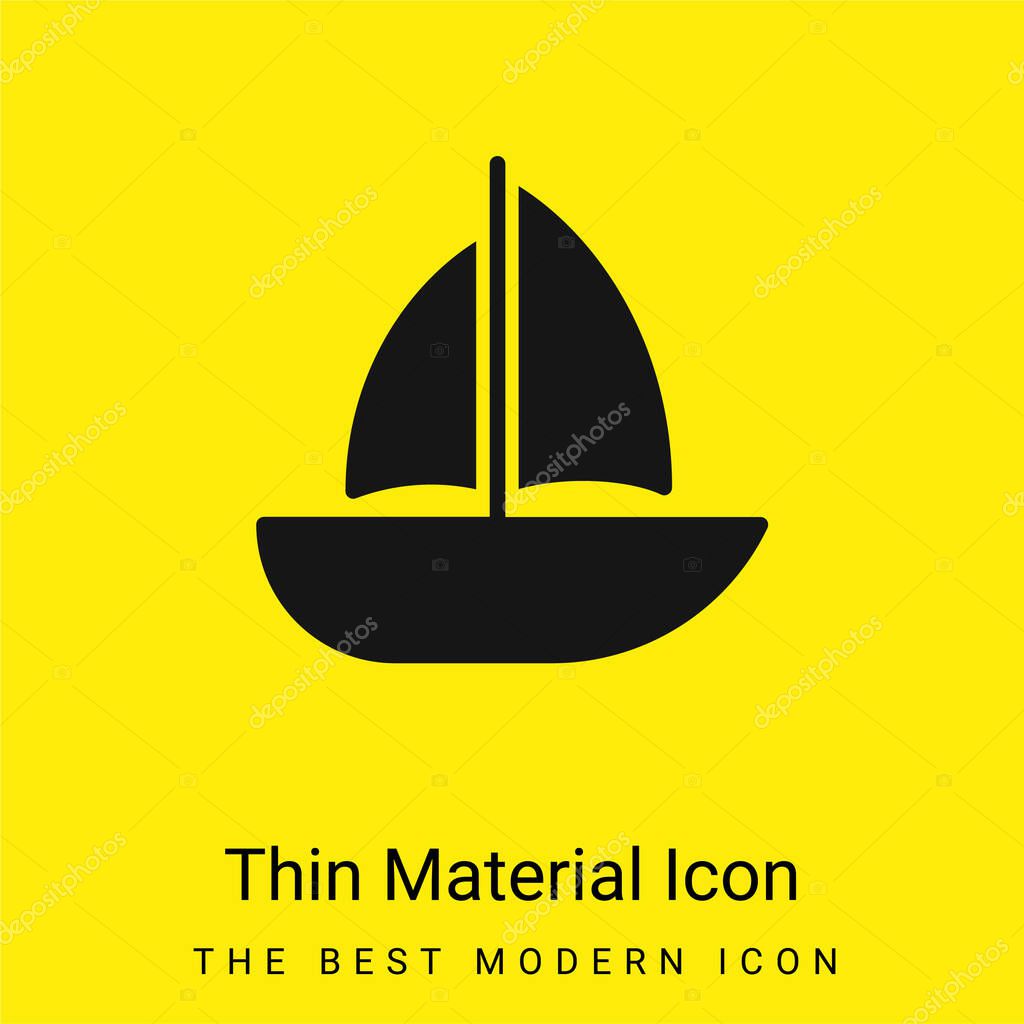 Barca icona materiale giallo brillante minimo