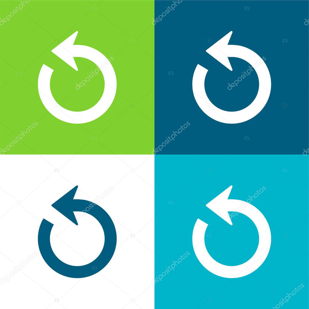 Arrow Circle Flat four color minimal icon set