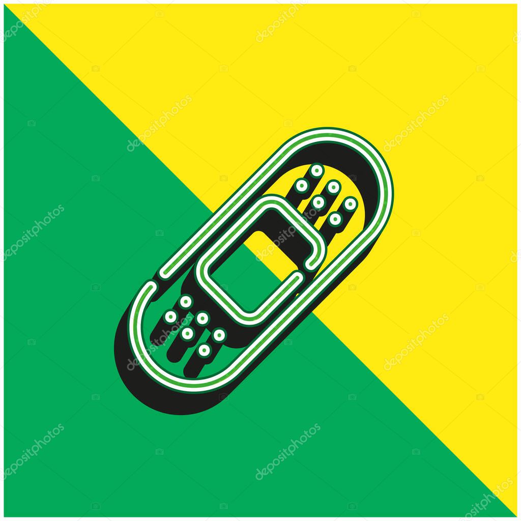 Band Aid Green and yellow modern 3d vector icon logo