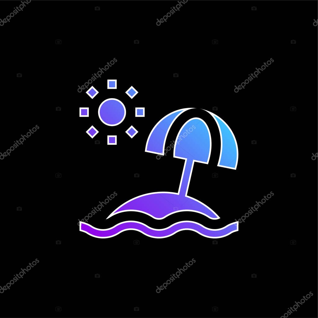 Beach blue gradient vector icon