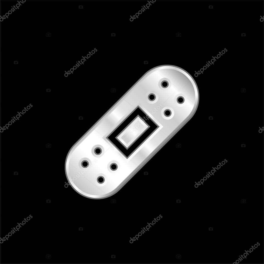 Band Aid silver plated metallic icon