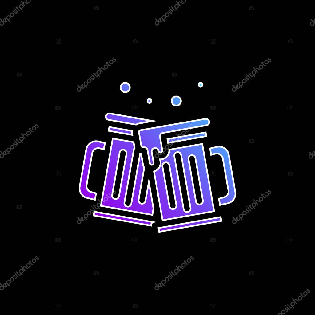 Beers blue gradient vector icon