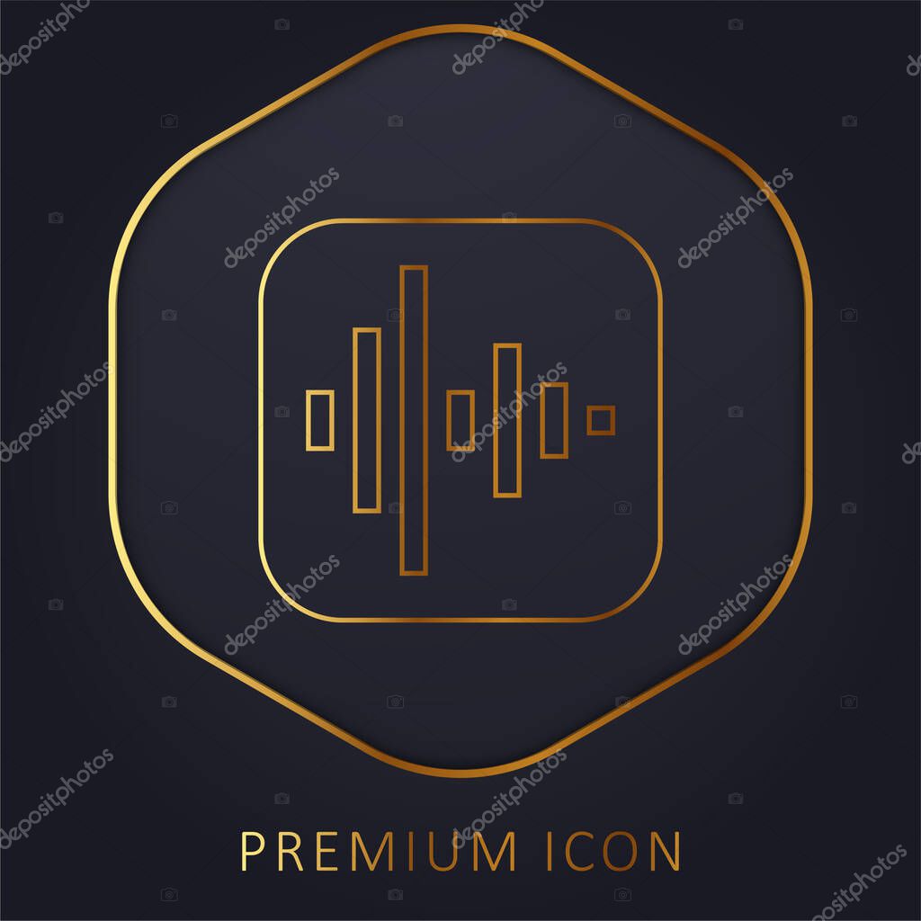 Apple golden line premium logo or icon