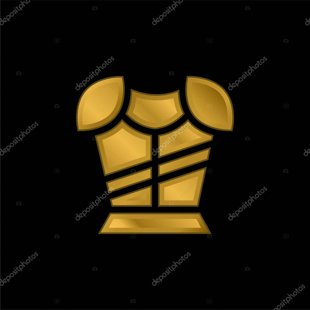Armor gold plated metalic icon or logo vector