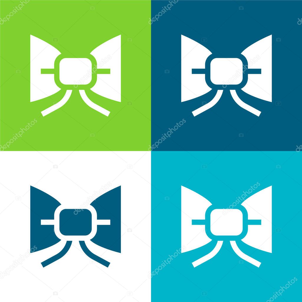 Bow Tie Flat four color minimal icon set