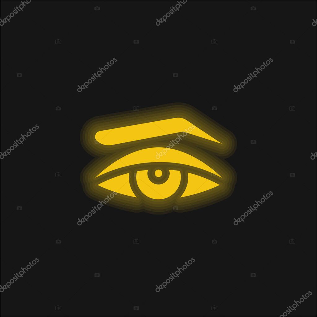 Appearance yellow glowing neon icon