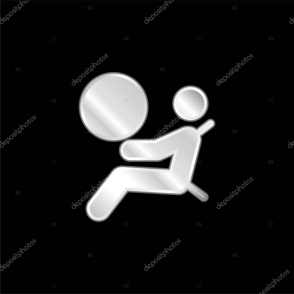 Airbag silver plated metallic icon