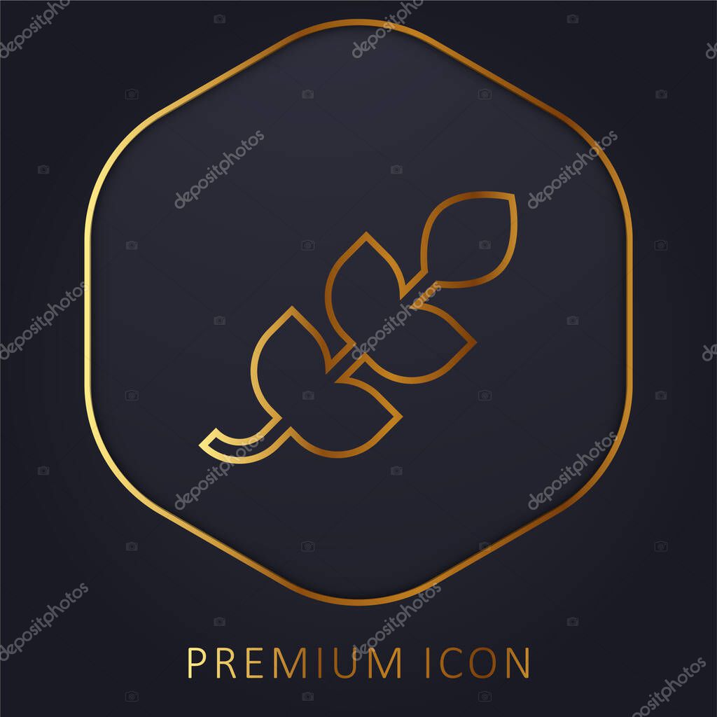 Branch golden line premium logo or icon