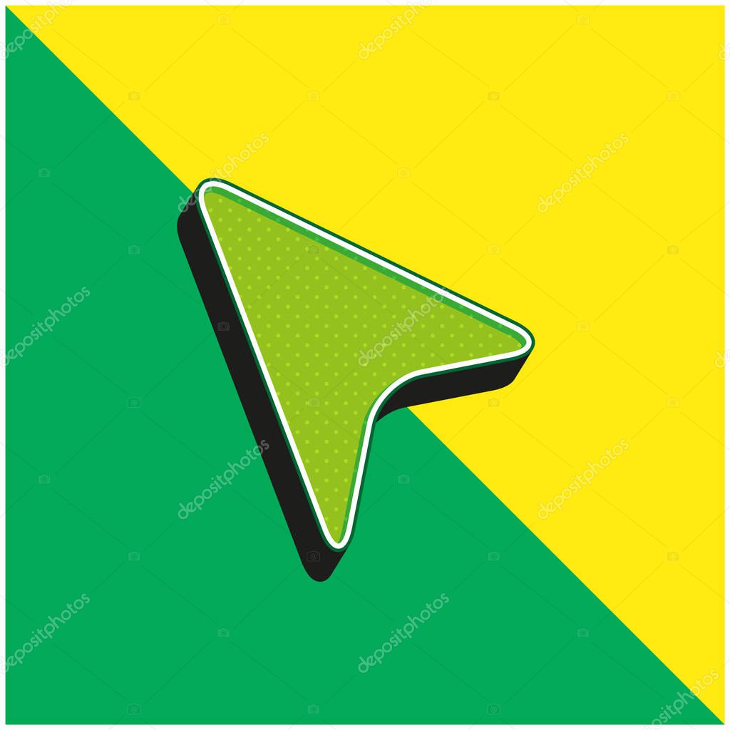 Black Pointer Green and yellow modern 3d vector icon logo