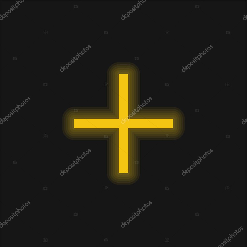 Add yellow glowing neon icon