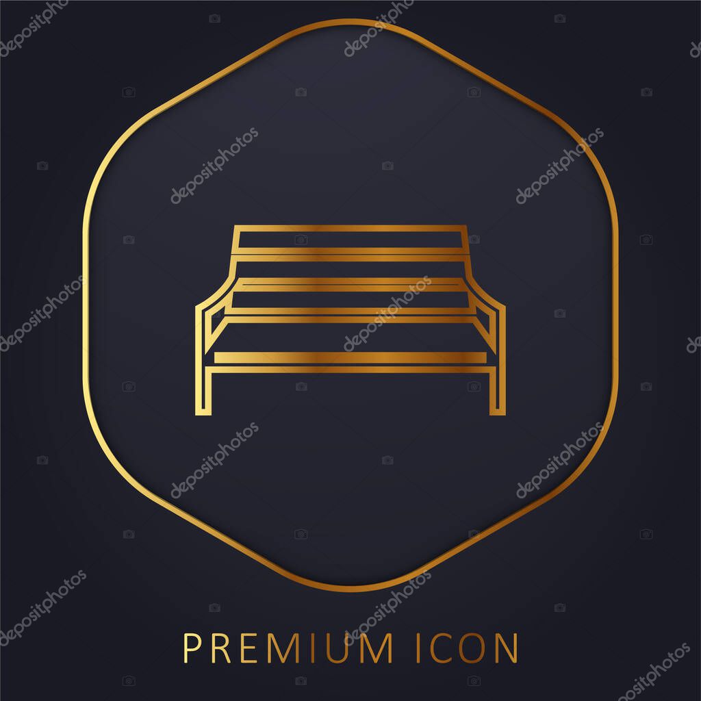 Bench golden line premium logo or icon