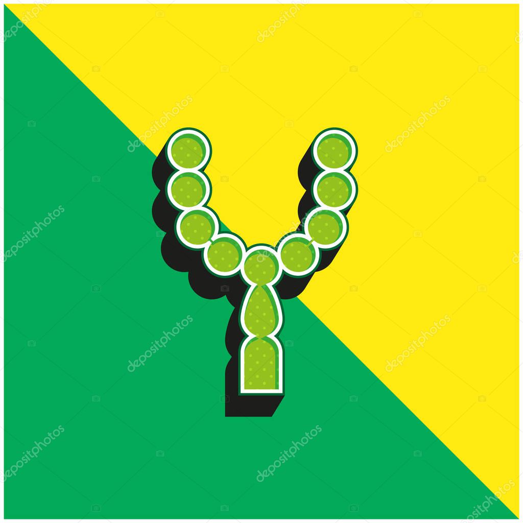 Beads Green and yellow modern 3d vector icon logo