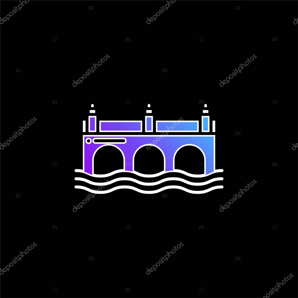 Bridge blue gradient vector icon
