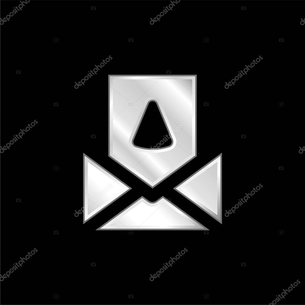 Birthday Card silver plated metallic icon