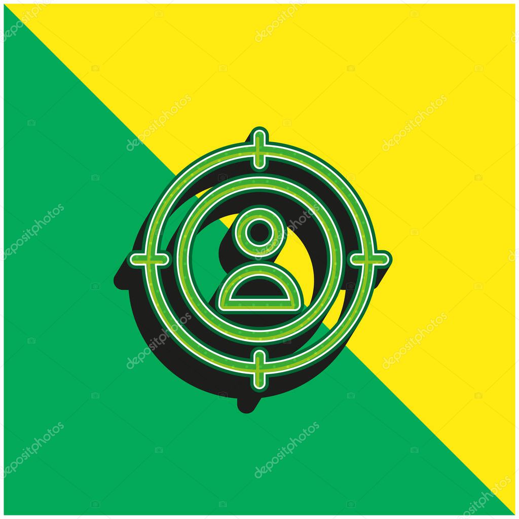 Aim Green and yellow modern 3d vector icon logo