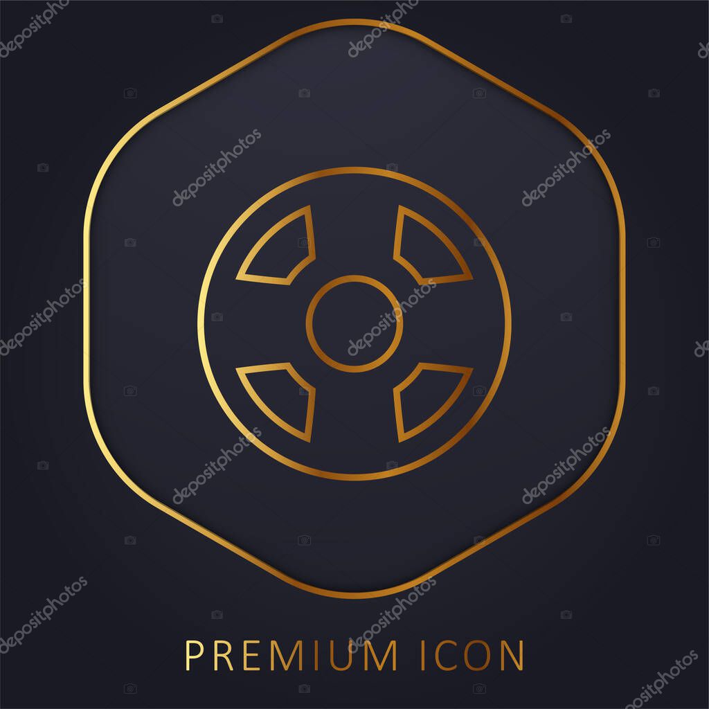 Beach Float golden line premium logo or icon
