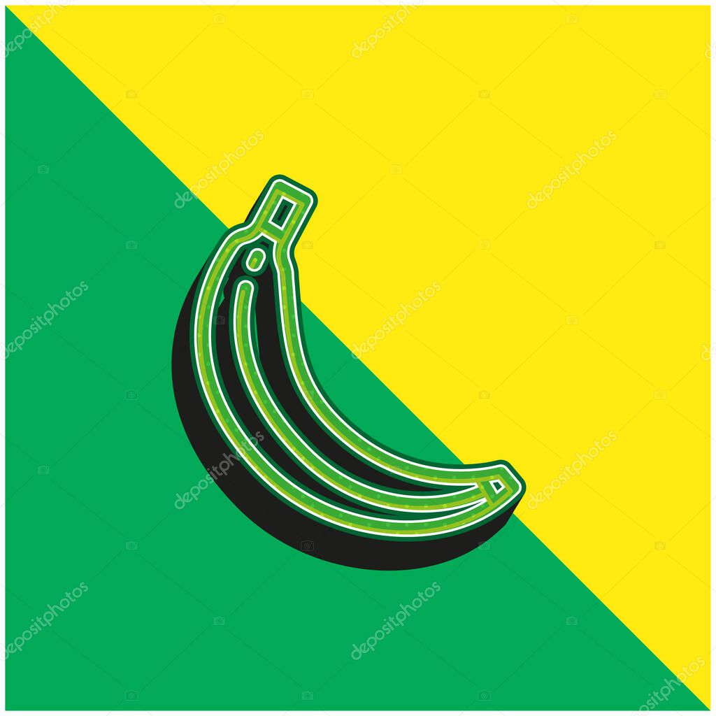 Banana Green and yellow modern 3d vector icon logo