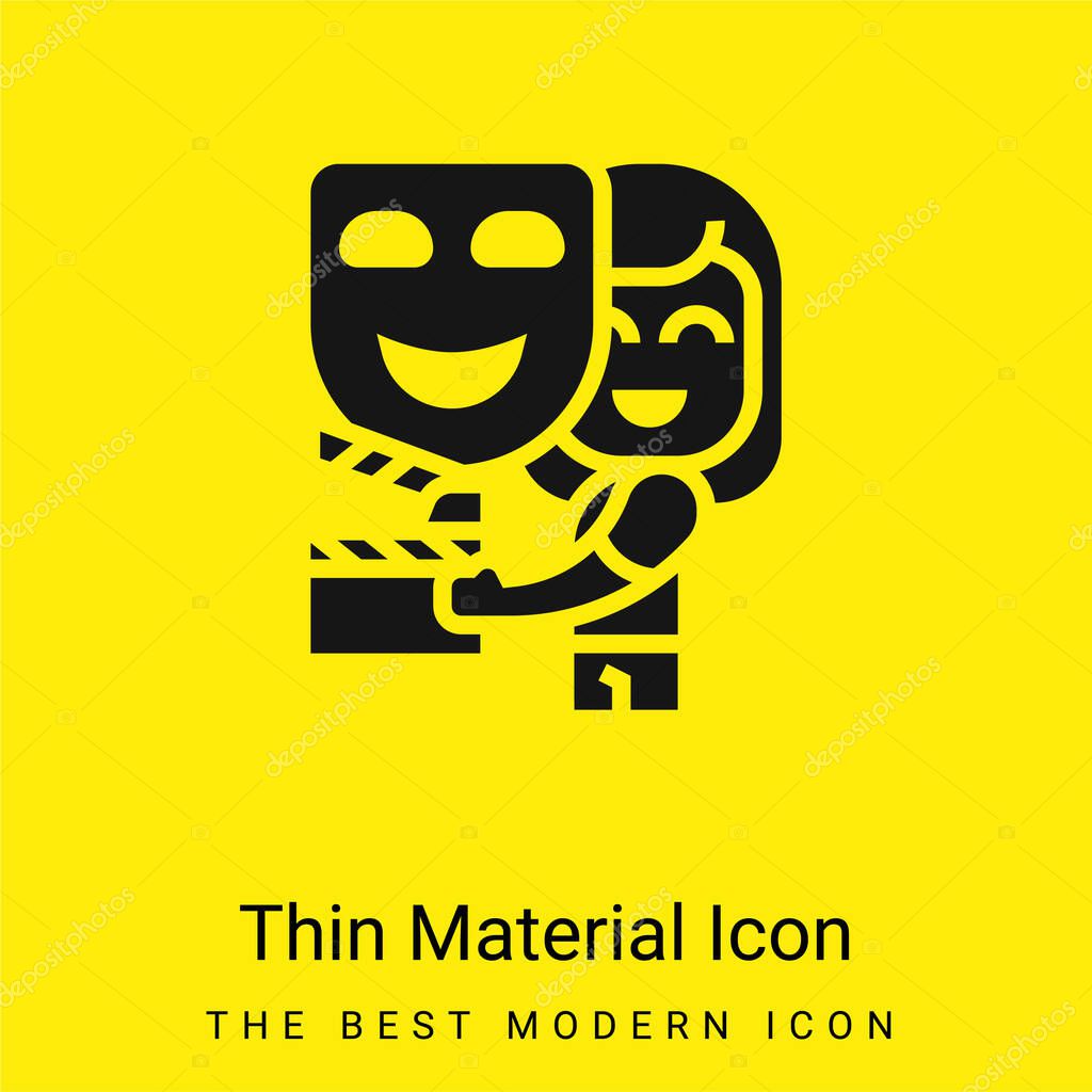 Acting minimal bright yellow material icon