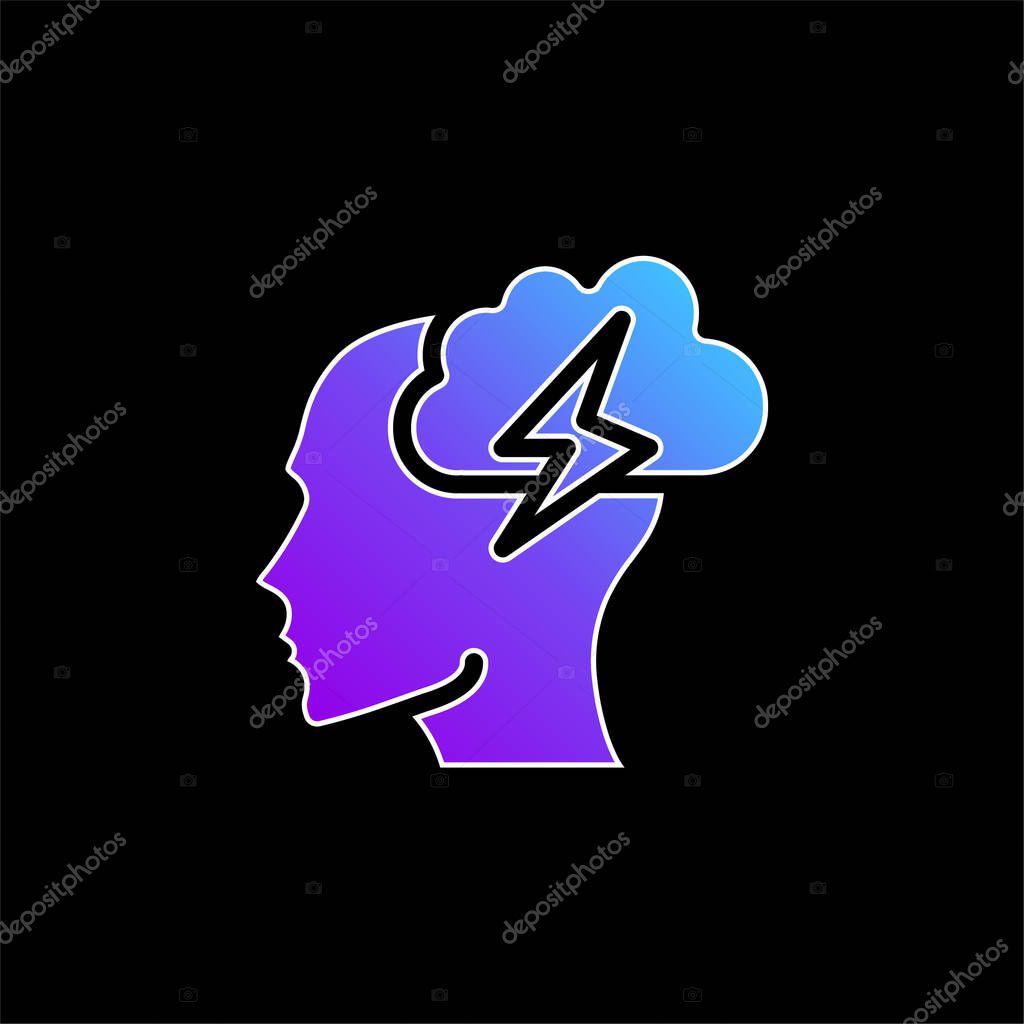 Brainstorm blue gradient vector icon