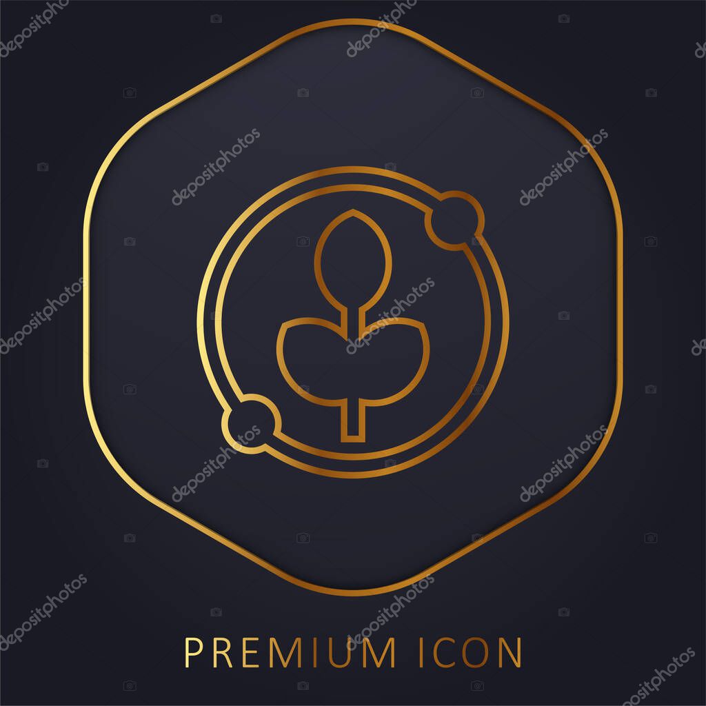 Agronomy golden line premium logo or icon