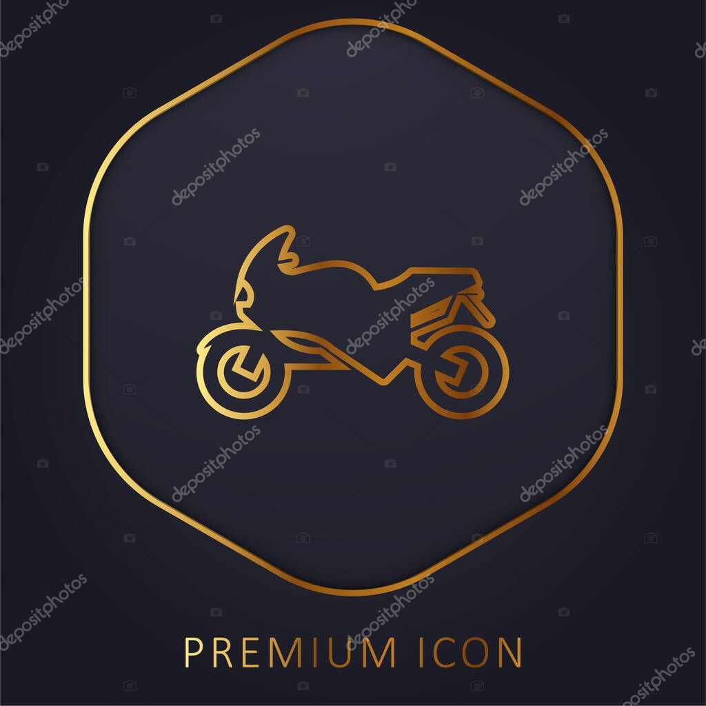Bike golden line premium logo or icon