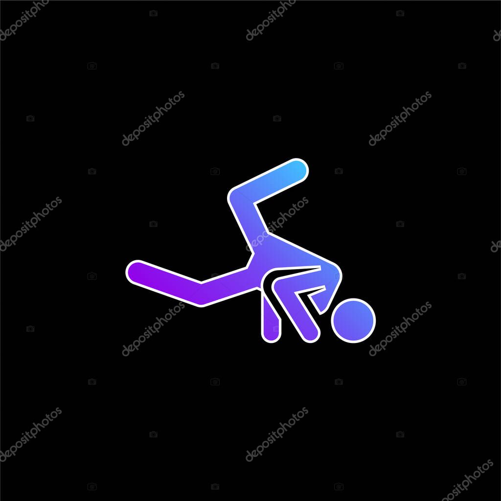 Breakdance blue gradient vector icon