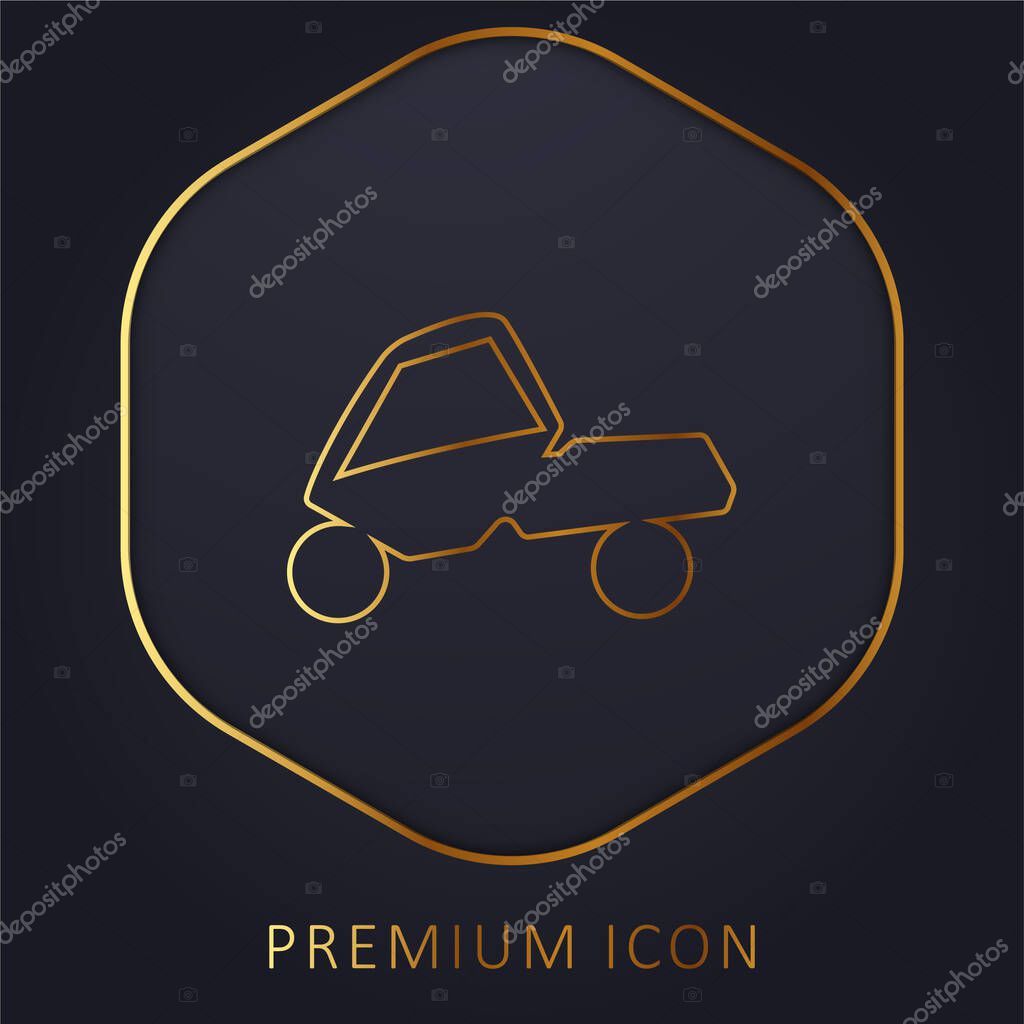 Adventure Sport On A Car golden line premium logo or icon