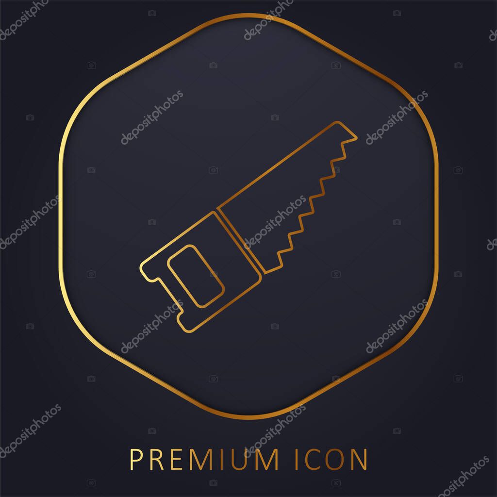 Band Saw golden line premium logo or icon