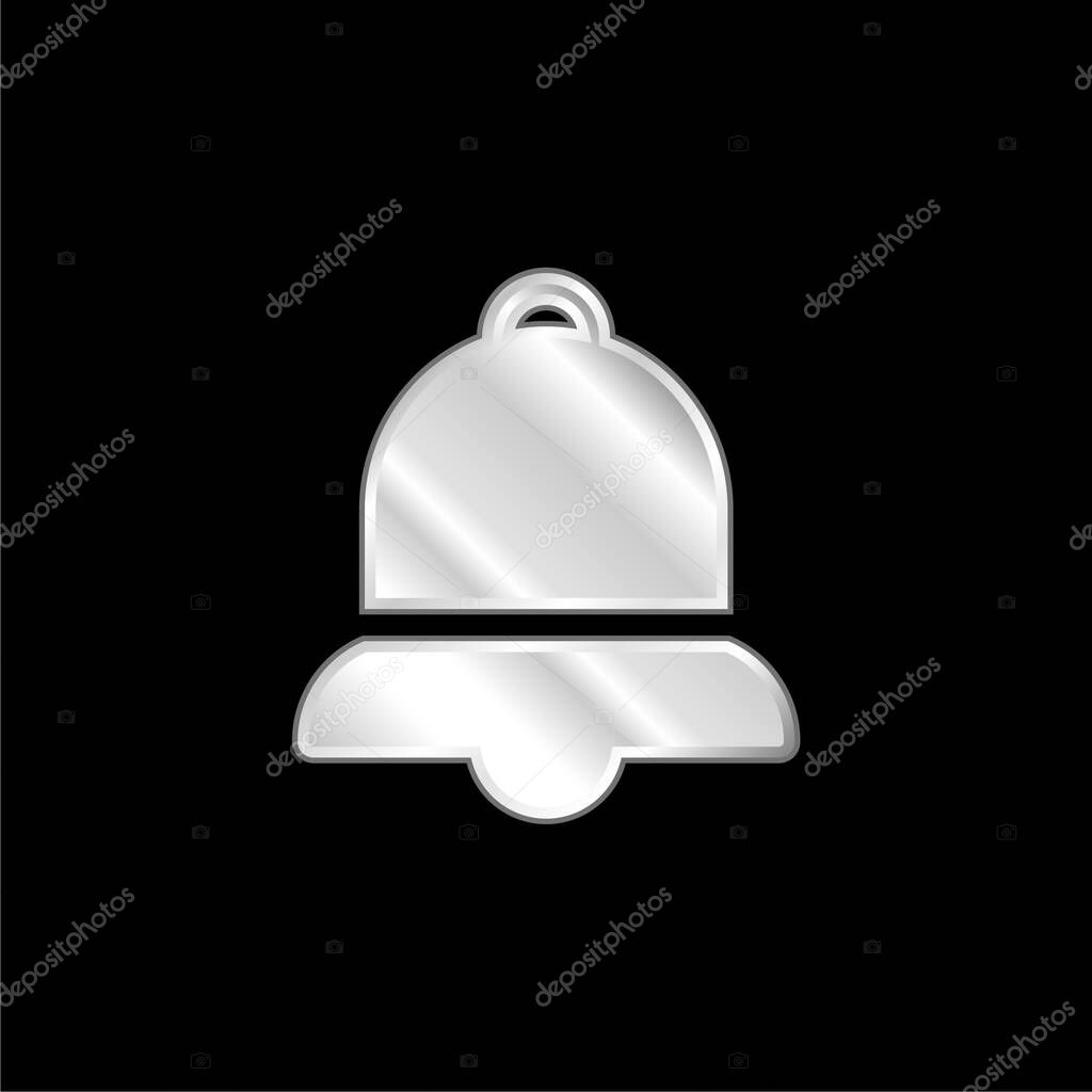 Bell silver plated metallic icon
