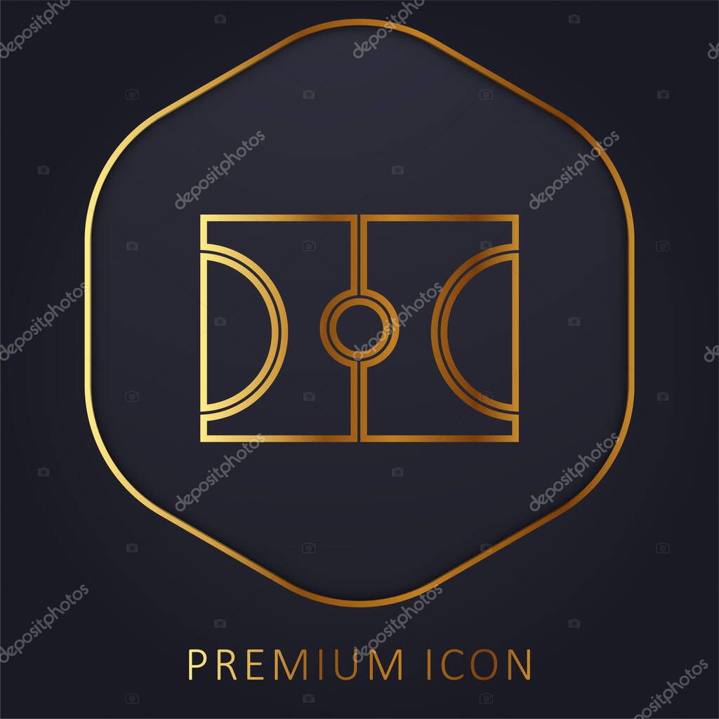 Basketball golden line premium logo or icon