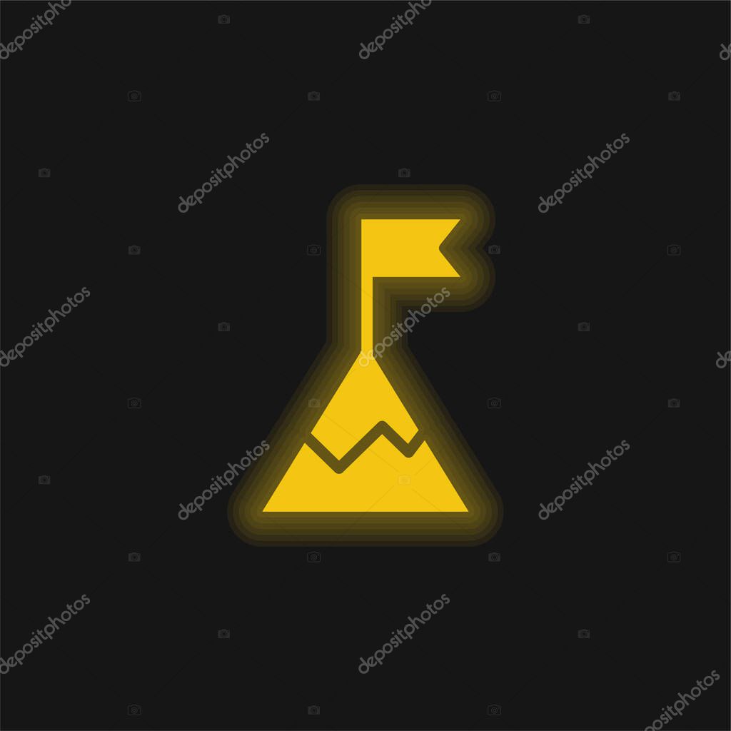 Achievement yellow glowing neon icon