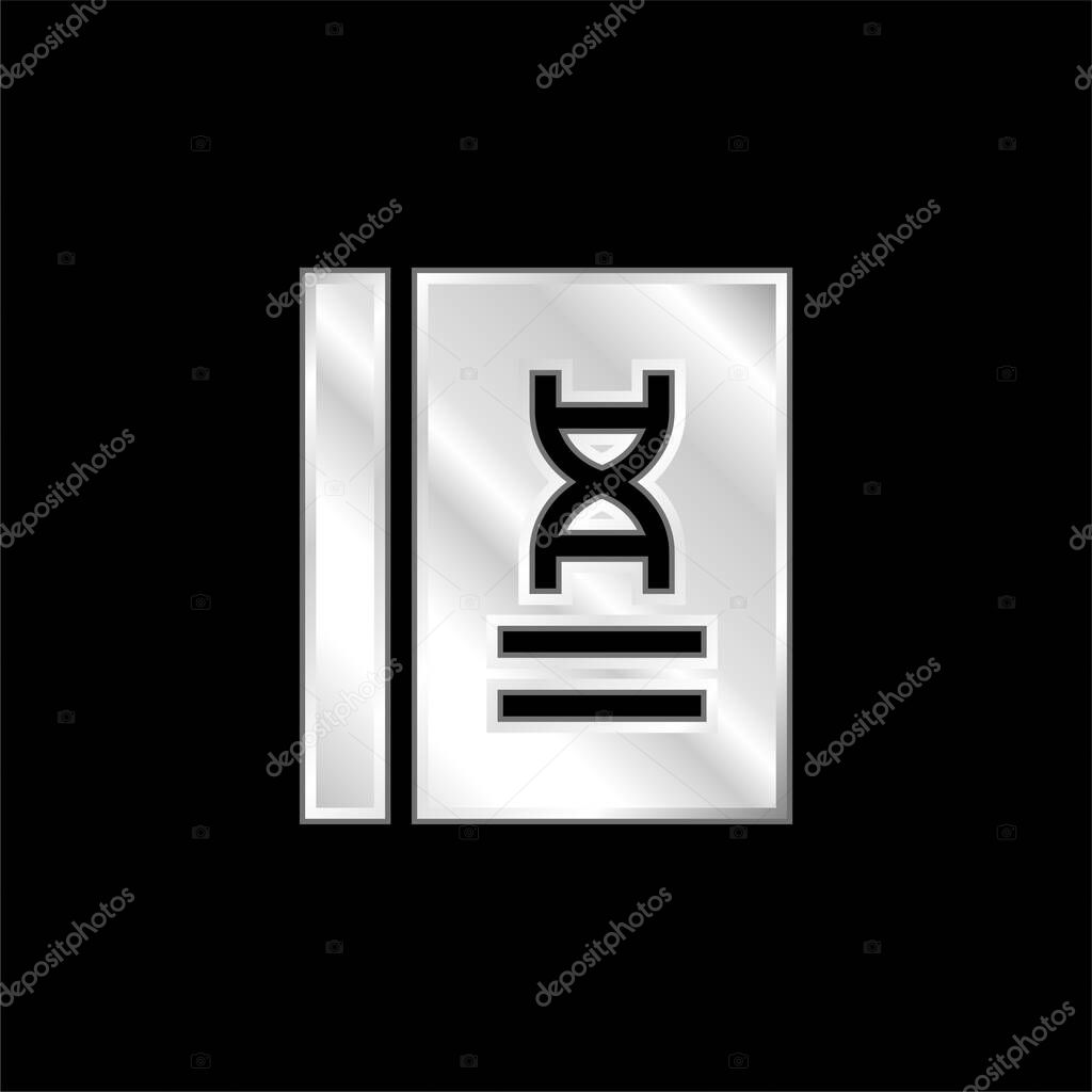 Book silver plated metallic icon