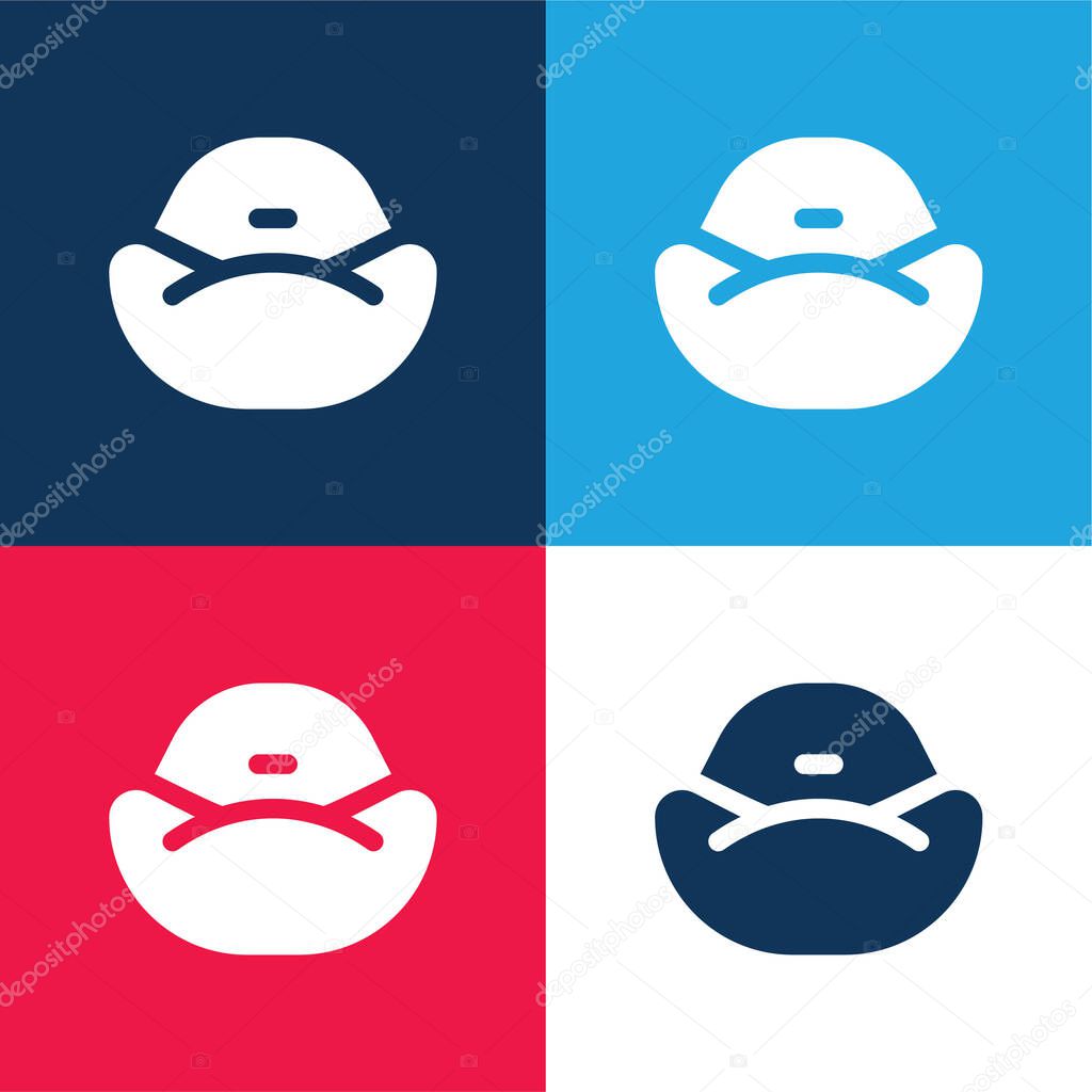 Bean Bag blue and red four color minimal icon set