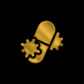 Antibiotic gold plated metalic icon or logo vector